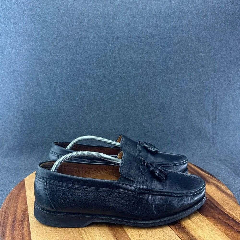 Allen Edmonds Milano Tassel Loafers Black Men's Shoes Size 12EE Made In Italy